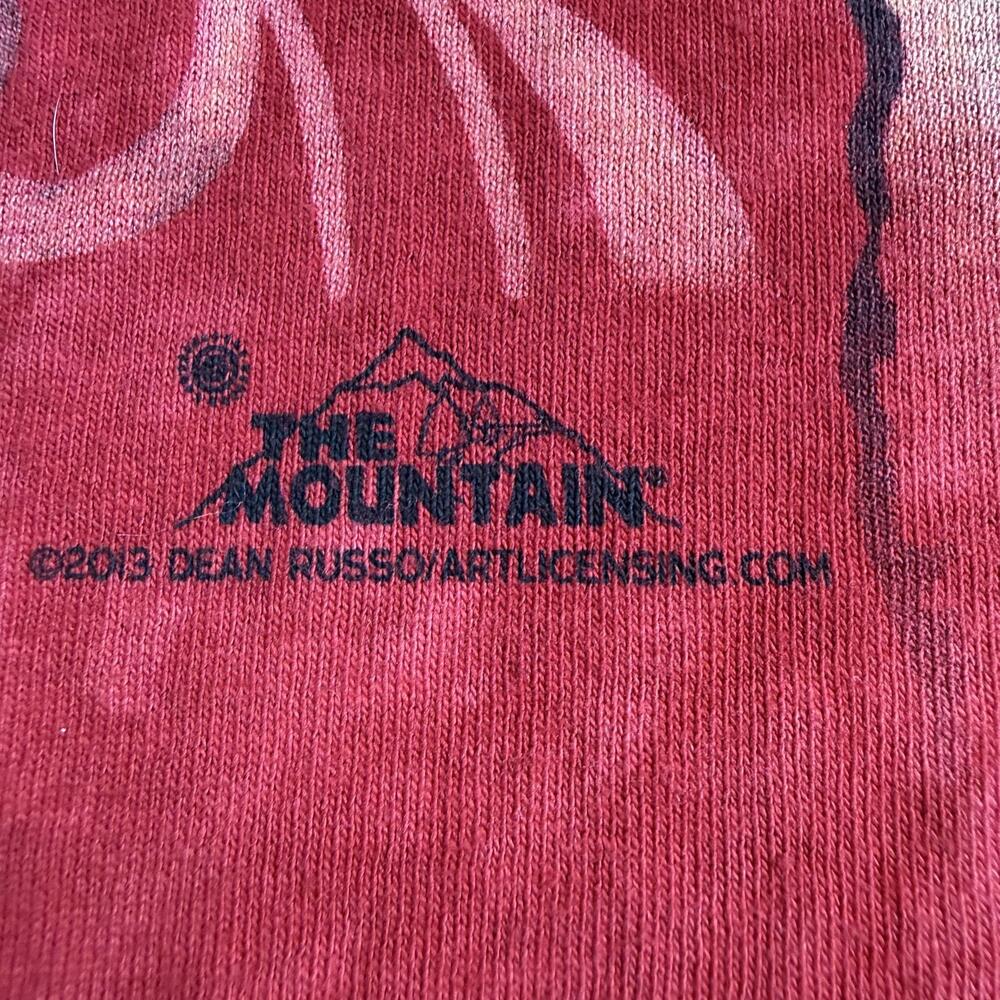 The Mountain Shirt Mens XL Red Tie Dye Psychedelic Cat Graphic Tee Cotton - Picture 3 of 8